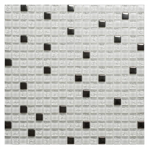 Мозаика Orro Mosaic Гласс Фианит 15х15 глянцевая белая 30х30 см