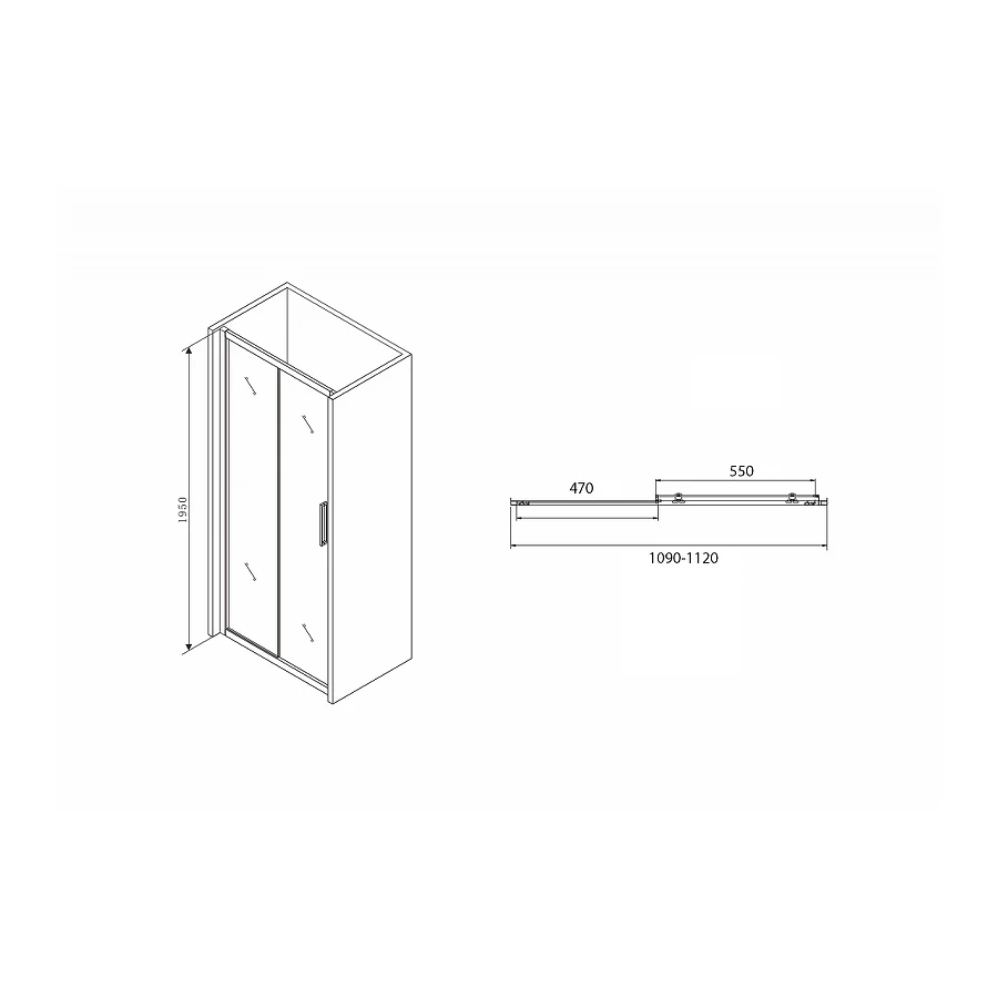 Душевая дверь Abber Schwarzer Diamant AG30110BH