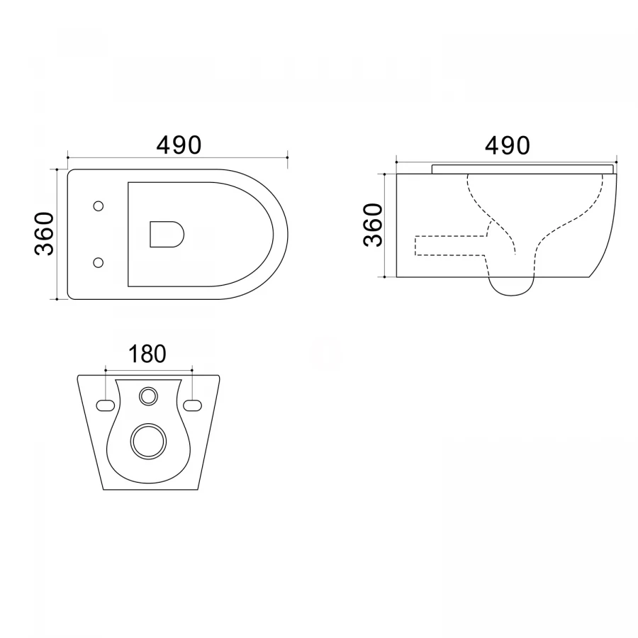 Унитаз подвесной Azario Geno безободковый с ультратонким сиденьем микролифт AZ2196D 49x36x36 см