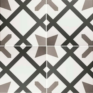 Керамогранит Ribesalbes Hermitage Charme матовый черно-белый 20х20 см