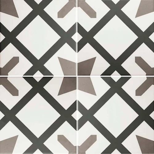 Керамогранит Ribesalbes Hermitage Charme матовый черно-белый 20х20 см