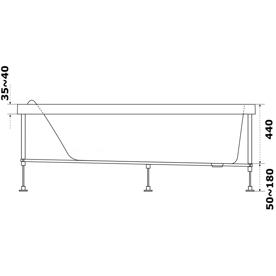 Ванна акриловая Azario Тенза ТНВ0102 170х75 см