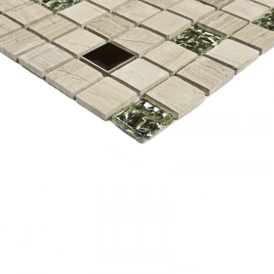 Мозаика Bonaparte Каменная мозаика Costa Rica 20х20 металлизированная бежевая 30,5х30,5 см