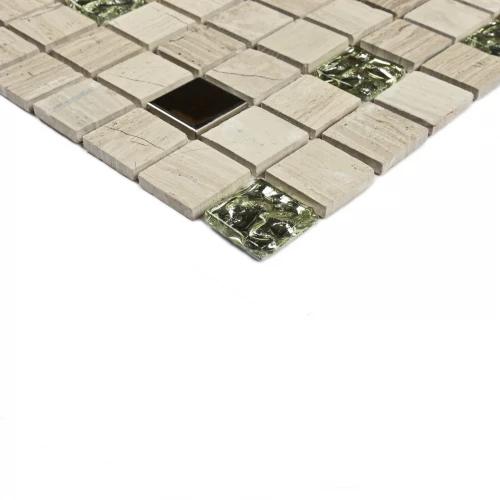 Мозаика Bonaparte Каменная мозаика Costa Rica 20х20 металлизированная бежевая 30,5х30,5 см
