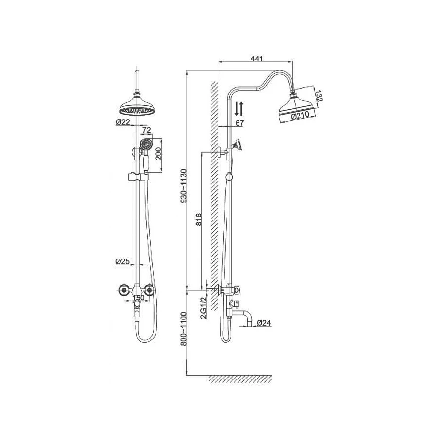 Душевая система D&K Hessen Hercules DA1424741D08