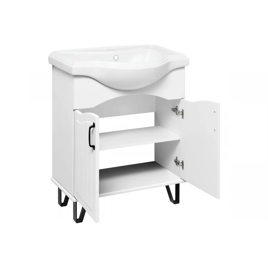 Тумба под раковину Runo Марсель 65 белая под умывальник Классик 65 00-00001200