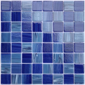 Мозаика Bonaparte Стеклянная мозаика Alaska dark blue 36х36 глянцевая синяя 30,4х30,4 см