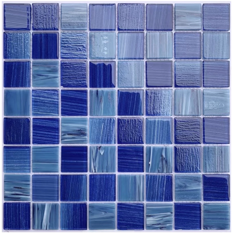 Мозаика Bonaparte Стеклянная мозаика Alaska dark blue 36х36 глянцевая синяя 30,4х30,4 см