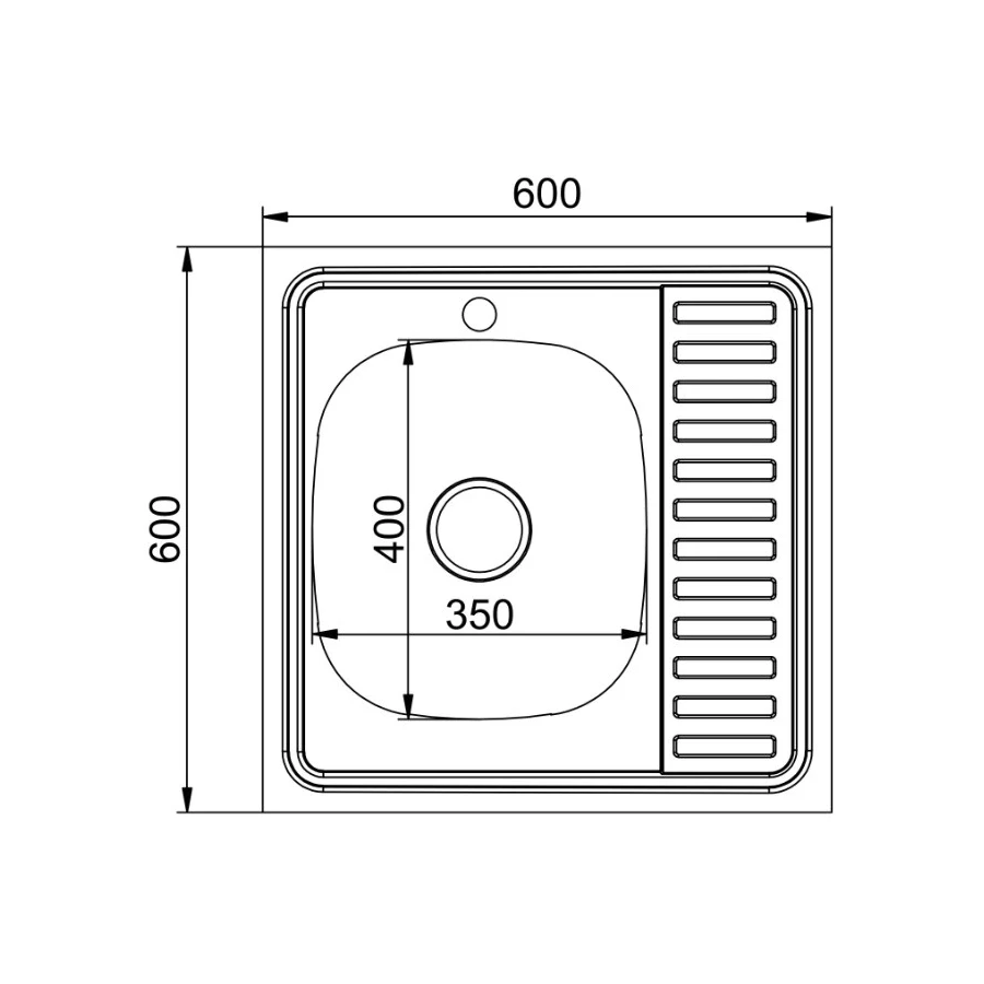 Мойка MixLine правая с сифоном сатин 555231 60х60 см
