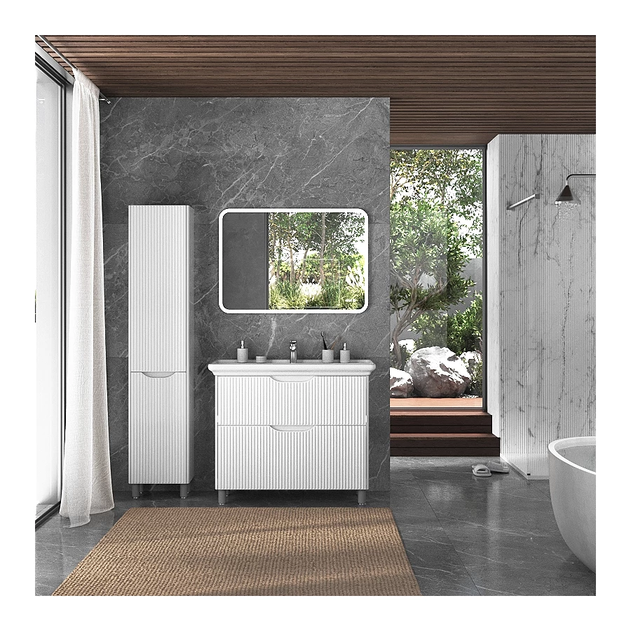 Тумба Монблан Т8-75 напольная глянцевая белая 75 см