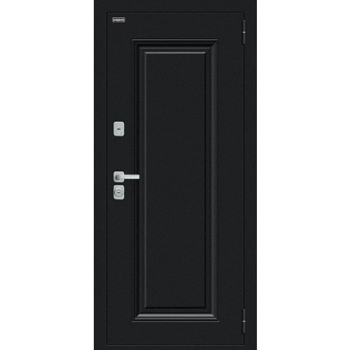 Входная дверь Bravo Thermo Флэш МФ/BChrome 205x96 Букле черное/Cappuccino Melinga правое открывание