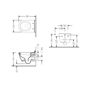 Унитаз подвесной Serel Smart с тонким сиденьем с микролифтом SM25SL
