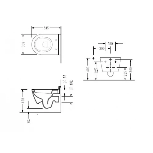 Унитаз подвесной Serel Smart с тонким сиденьем с микролифтом SM25SL