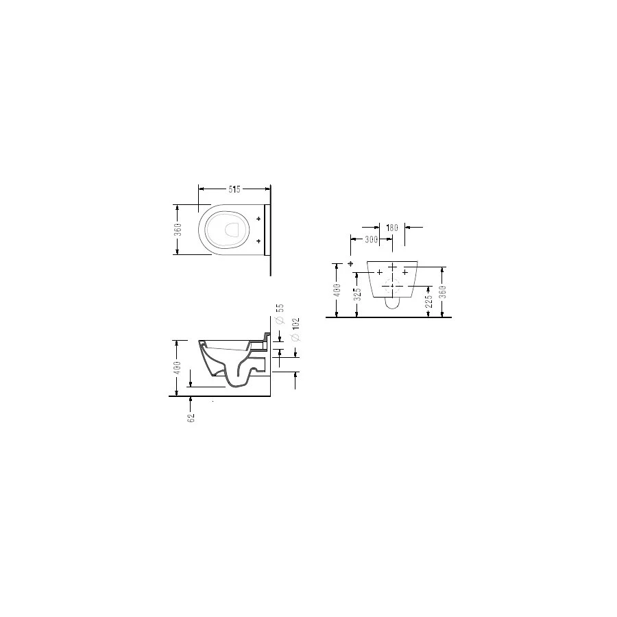Унитаз подвесной Serel Smart с тонким сиденьем с микролифтом SM25SL