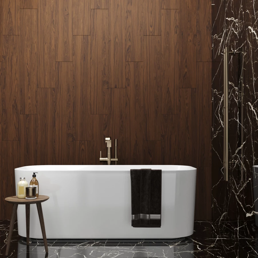 Керамогранит Creanza Crissel Wood Wenge матовый венге CW-RT08-B 120х20 см