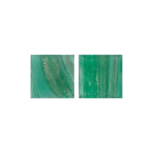 Стеклянная мозаика JNJ Mosaic Aurora Starcloud сетка 2x2 глянцевая зеленая 05-267 32,7х32,7 см