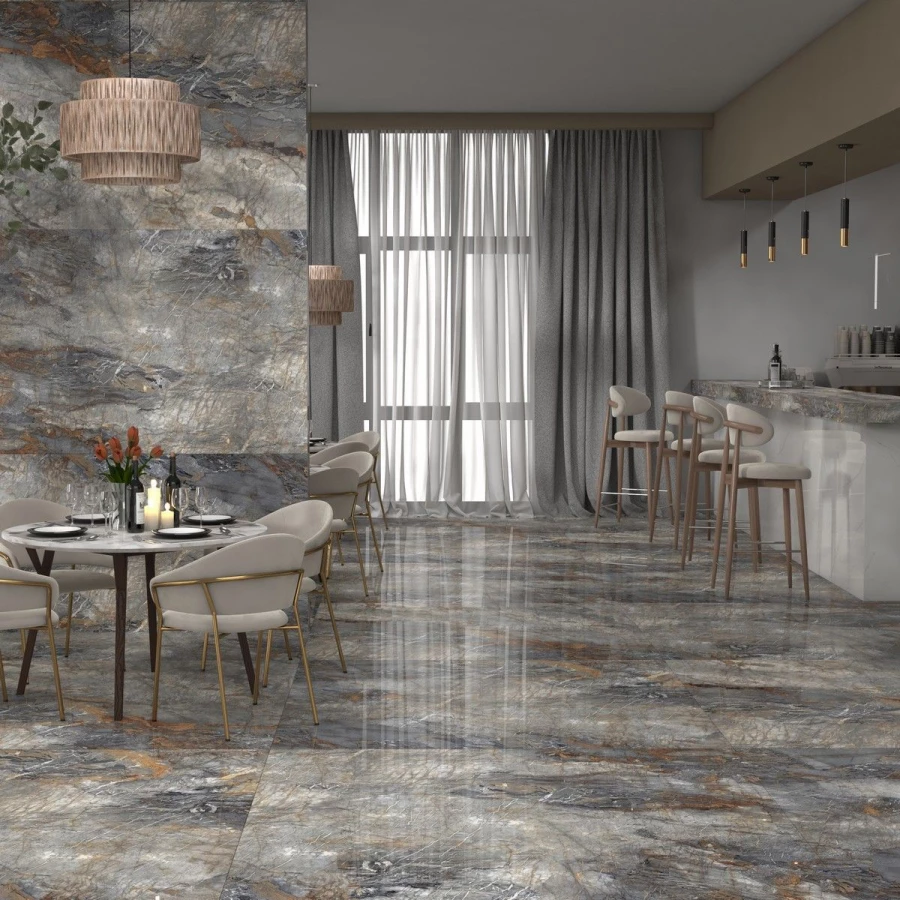 Керамогранит Neodom Luxury Explosion Blue Polished глянцевый синий N20570 180х120 см