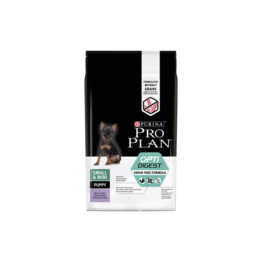 Сухой корм для щенков мелких и карликовых пород ProPlan Grain Free Puppy Small&Mini Sensitive Digestion с чувствительным пищеварением Индейка 7 кг