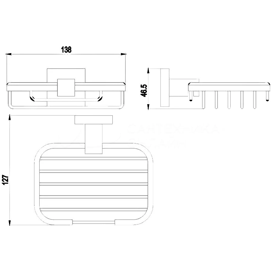 Мыльница решетка Timo Selene 10025/00 13,8х4,6 см