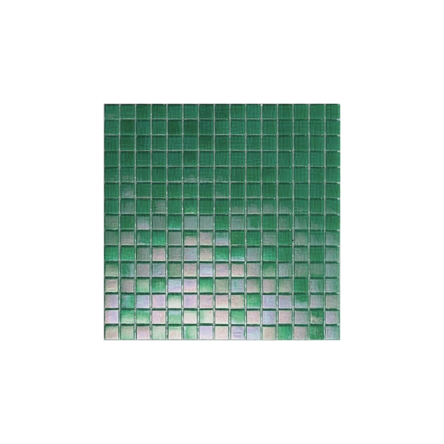 Стеклянная мозаика Rose Mosaic Rainbow сетка 1,5x1,5 глянцевая зеленая WA24rosa15*15 32,7х32,7 см