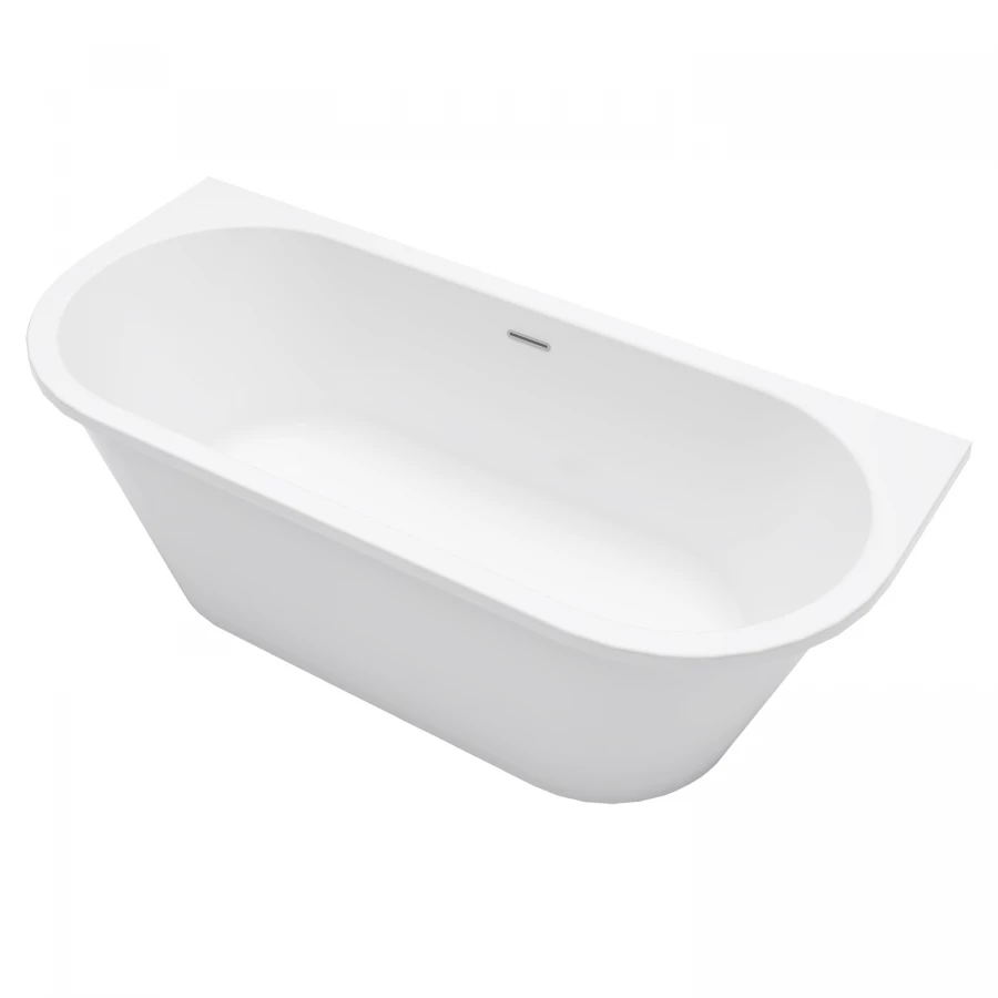 Ванна акриловая Azario Elcon пристенная в комплекте с сифоном и металлической рамой ELC17075 170x75x58 см