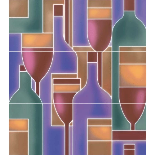 Плитка настенная Kerama Marazzi Карминьяно Панно матовое бордовое OS/A299/3x/15079 45x40 см