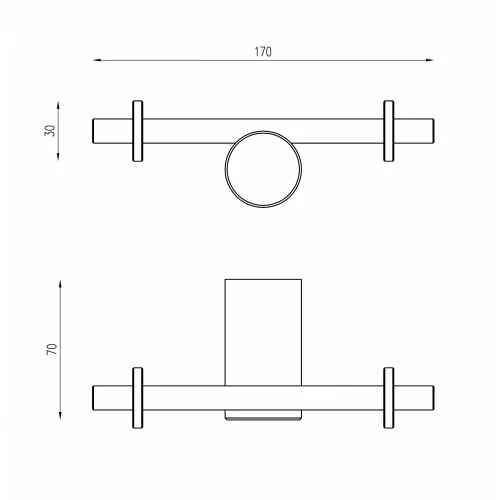 Крючок двойной Abber Osten 316 брашированное светлое золото AA1852BG
