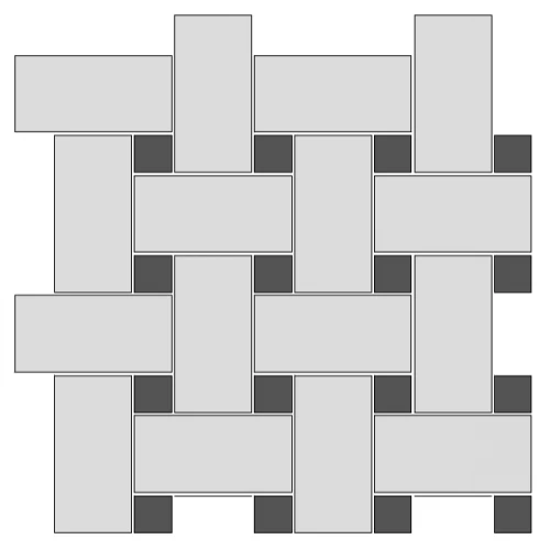Мозаика ТехноАрт керамогранит Хаммер Р15 100х50 и 25х25 многоцветная 30,5х30,2 см
