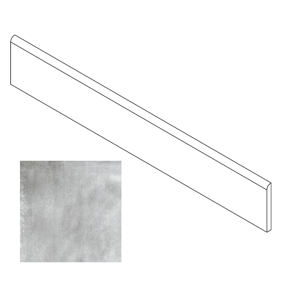 Плинтус Gresse Matera с завальцовкой бетон серый матовый GRS06-05 120х9,5 см