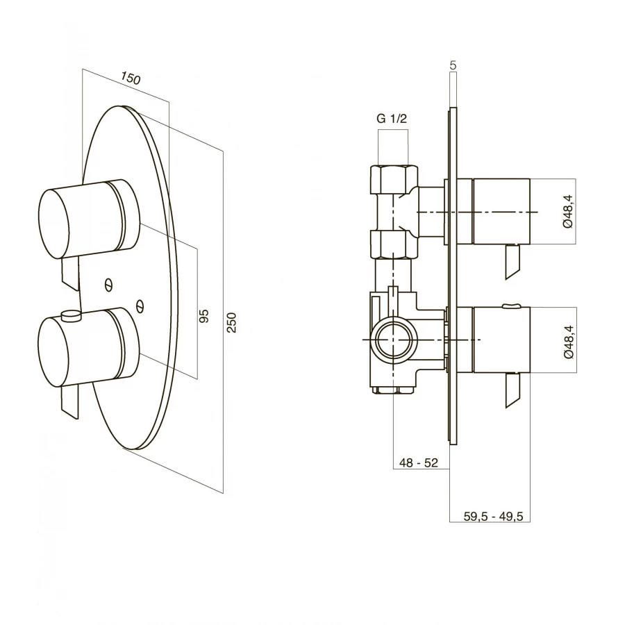 Смеситель для душа с термостатом Am Pm Awe F1590000
