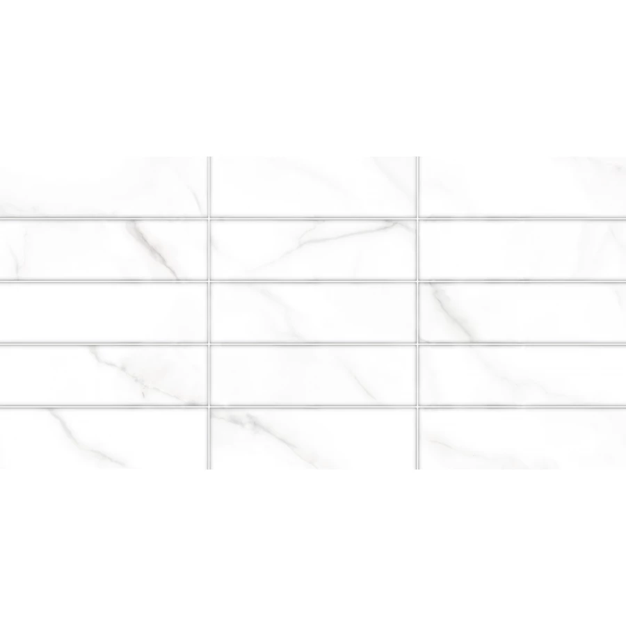 Плитка настенная ALMA Ceramica Bronks рельефная матовая белая TWA3060BRK17 60х30 см