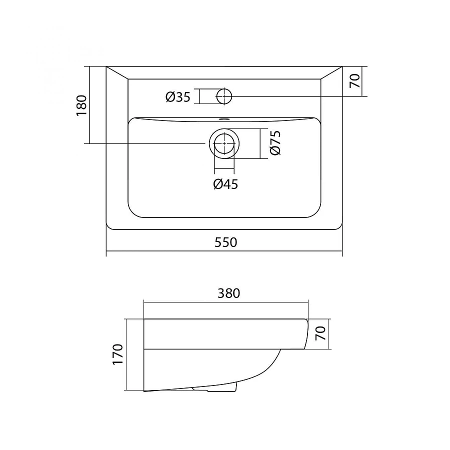 Раковина Santek Тигода 1.WH30.2.127 55х38 см