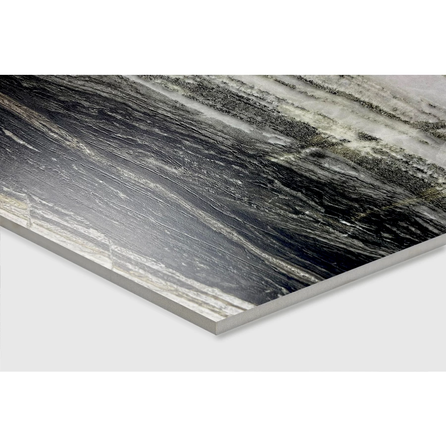 Керамогранит Creanza Brazzilian Black Shape+Glue Art 3D-глазурь матовый чёрный SH1002-G 120х60 см