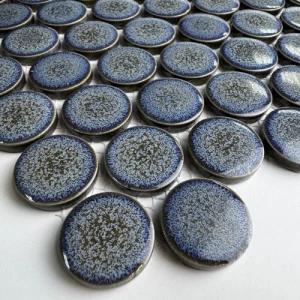 Мозаика Bonaparte Керамогранитная мозаика Round blue gray 28х28 серая 33х31,2 см