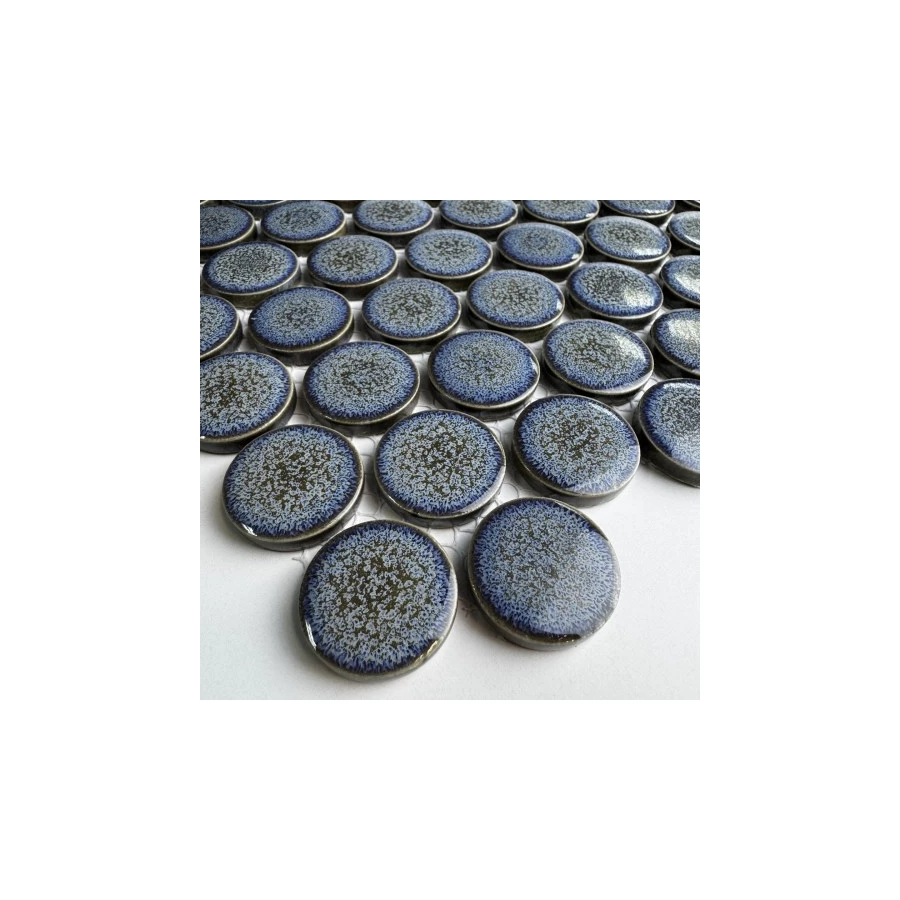 Мозаика Bonaparte Керамогранитная мозаика Round blue gray 28х28 серая 33х31,2 см