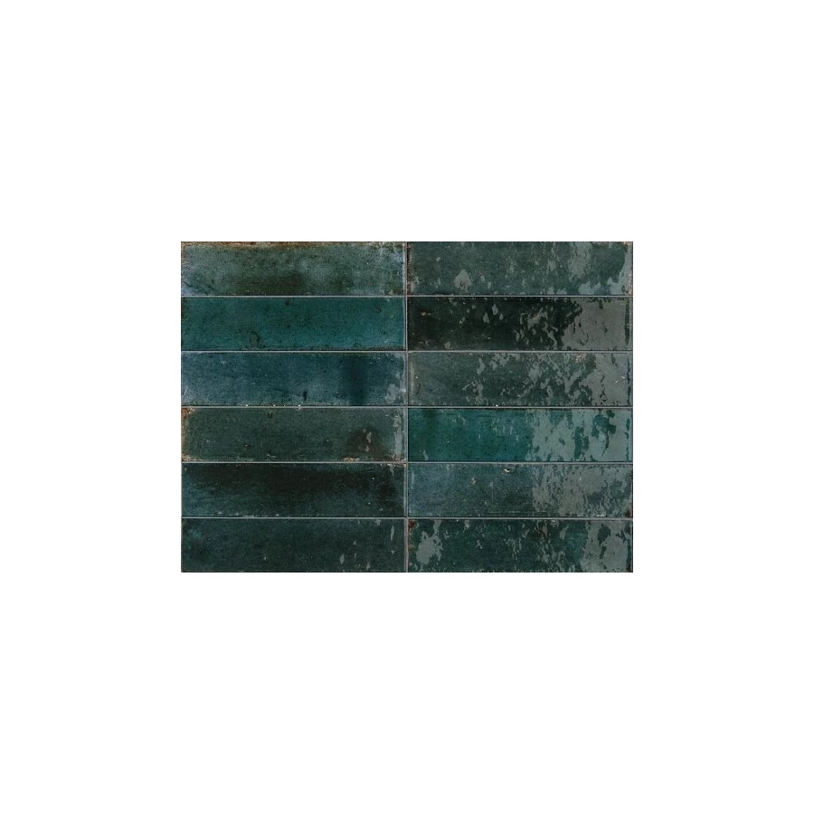 Керамогранит Marazzi Lume Blue синий 6х24 см