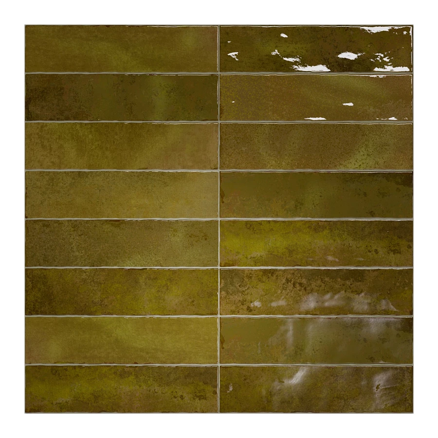 Плитка настенная Vilar Albaro WB Nairobi Sticks Moss глянцевая зеленая 10х2,5 см