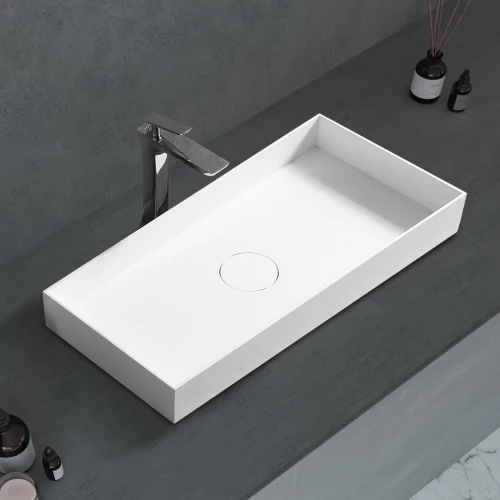 Раковина накладная Abber Stein белая матовая AS2622 80 см