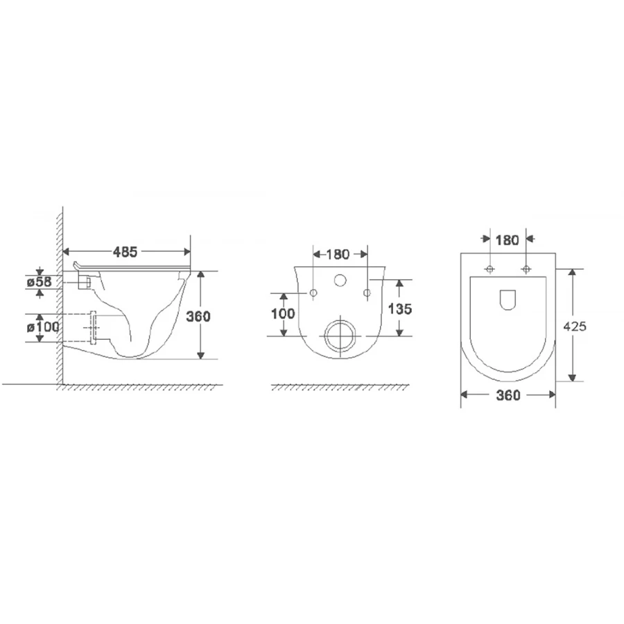 Унитаз подвесной Azario Felice быстросъемное сиденье микролифт AZ-0051 49х36х36 см