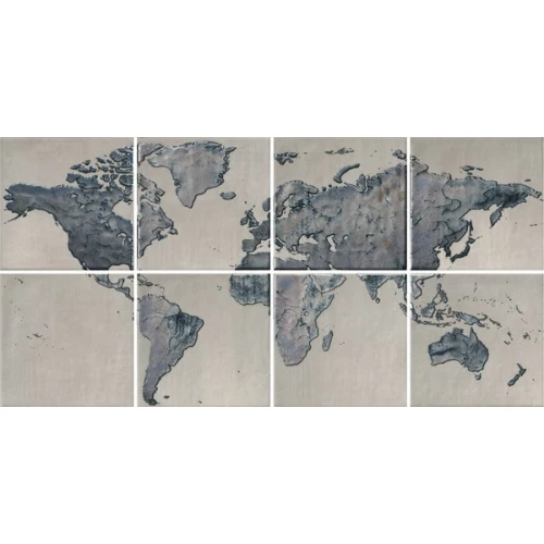 Плитка настенная Kerama Marazzi Вокруг Света Панно полуматовое серое OS\A249\8x\5285 80x40 см