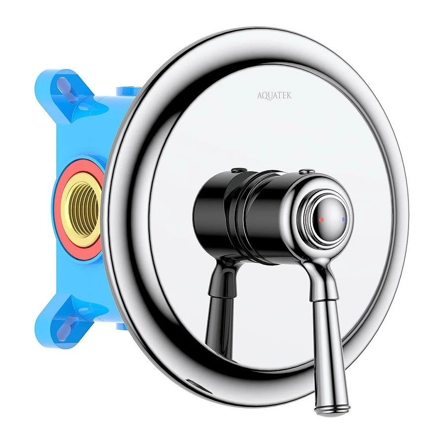 Смеситель Aquatek Классик для душа внешняя и скрытая часть хром AQ1566CR