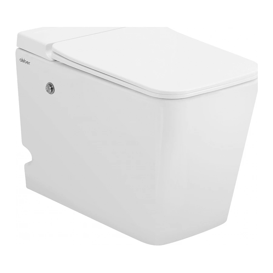 Унитаз Abber Rechteck приставной белый с импульсным смывом AC1213P