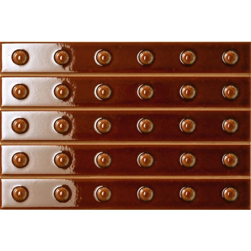 Плитка настенная Mutina Пунто Уп Глоссй Брун / Punto Up Glossy Brun глянцевая красная BOPULG10 31,5х21,1 см