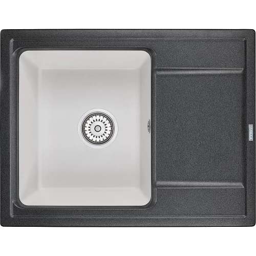 Кухонная мойка Granula Hibrid HI-65, Чёрный/Арктик 65х50 см
