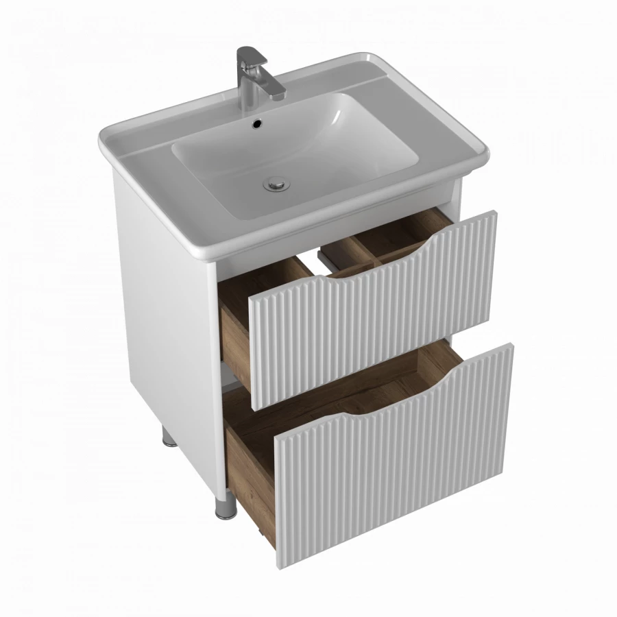 Тумба Монблан Т8-75 напольная глянцевая белая 75 см