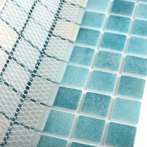 Мозаика Bonaparte Стеклянная мозаика Atlantis Tempo 24х24 глянцевая бирюзовая 31,5х31,5 см