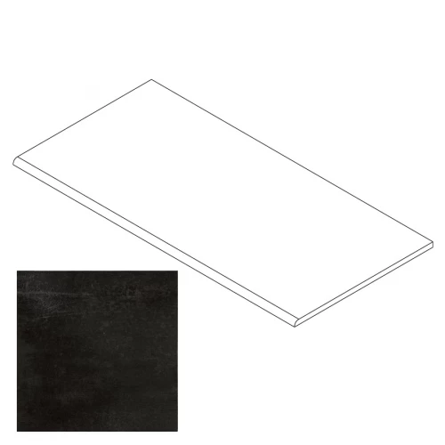 Ступень Gresse Madain с завальцовкой цемент черный GRS07-01 60х29,5 см