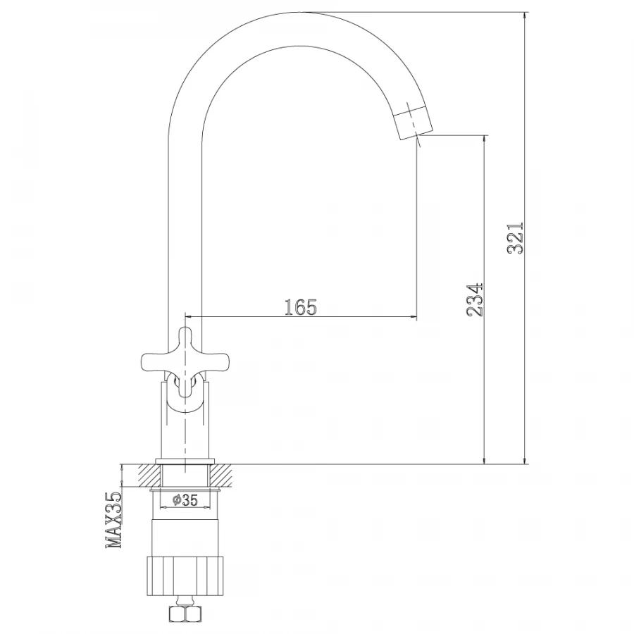 Смеситель для раковины Rossinka RS39 RS39-72U хром