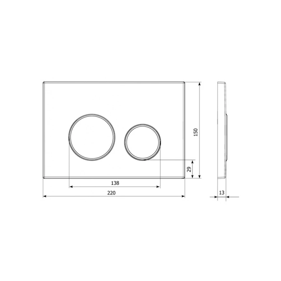Пластиковая клавиша смыва Lavinia Boho RelFix 3805002C, c антибактериальным покрытием SanitiZed, цвет хром