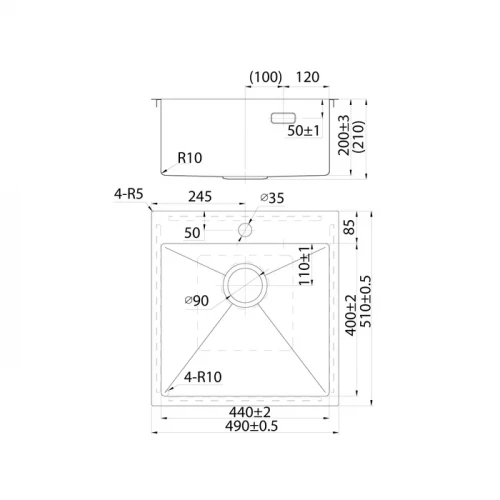 Мойка Iddis Haze нержвеющая сталь графит HAZ49GMi77 49x51 см